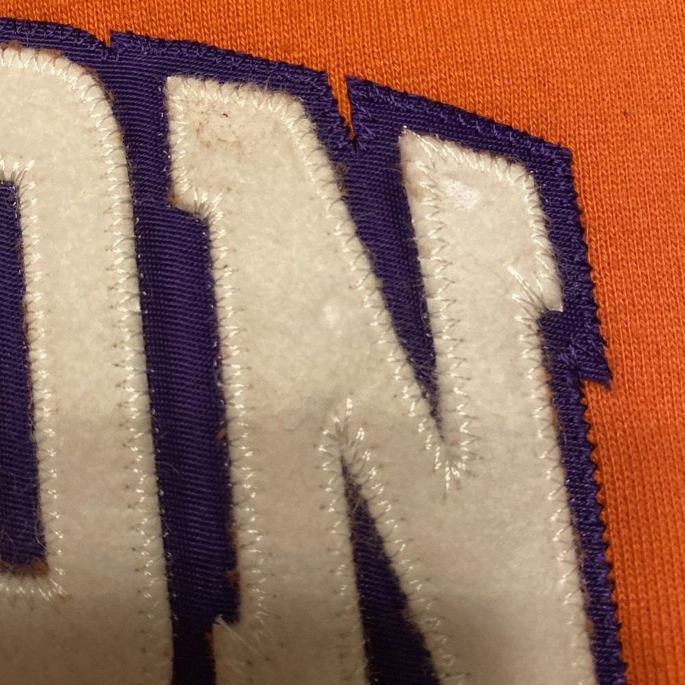 New Clemson Baseball Embroidered Sweatshirt Men's Size Small Orange J‎ America - Picture 5 of 9